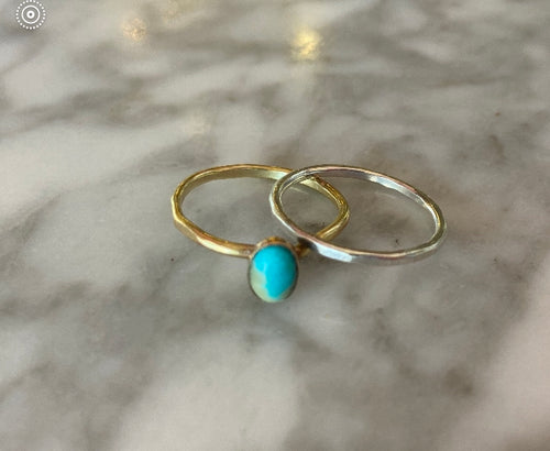 Tiny Oval Turquoise Ring