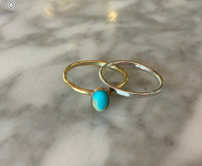 Tiny Oval Turquoise Ring – Zahavah Jewelry