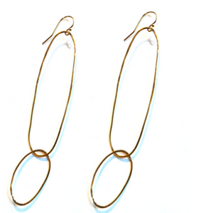 Oval Hoop + Circle Earring