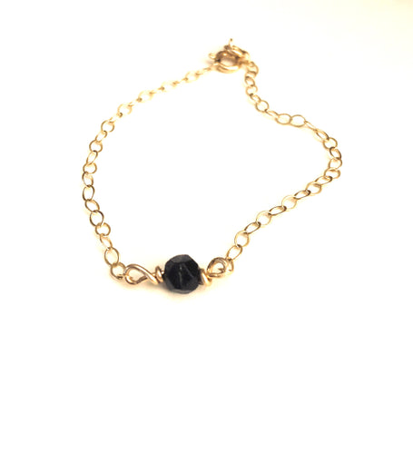 Vintage Black Bead Chain Bracelet