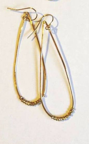 Teardrop Trade bead Hoop Earring