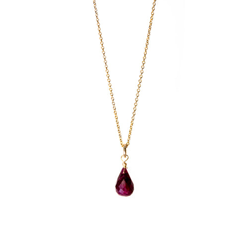 faceted ruby sapphire drop necklace