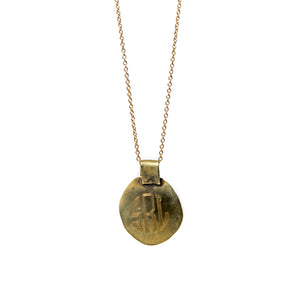 circle monogram pendant necklace