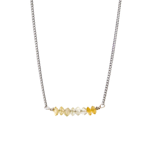 citrine choker + curb chain necklace