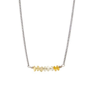 citrine choker + curb chain necklace