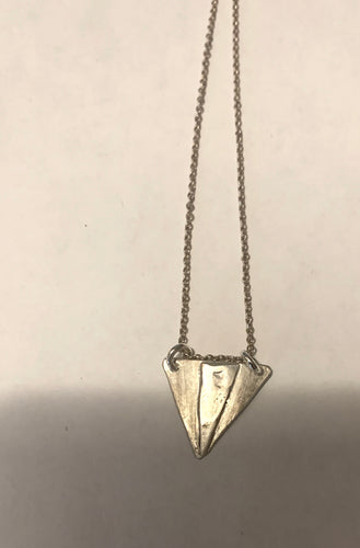 Shield pendant necklace. Sterling