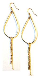 Teardrop Chain Hoop Earring