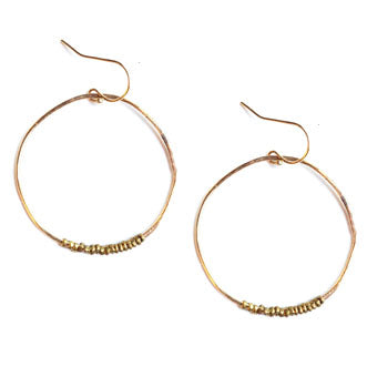 Trade Bead Hoop Earring